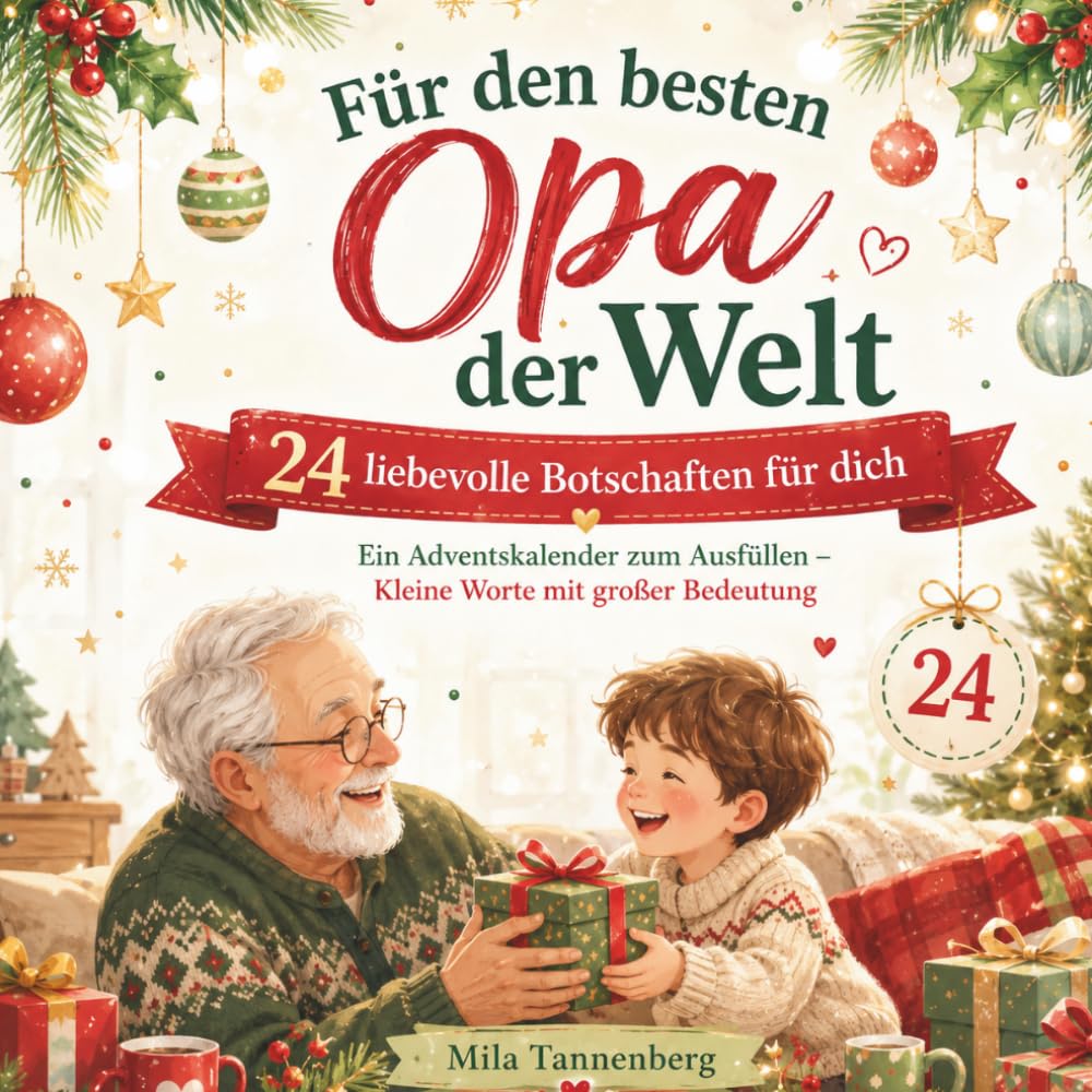 Für den besten Opa der Welt – 24 liebevolle Botschaften für dich: Ein Adventskalender voller Liebe, Dankbarkeit und schöner Erinnerungen – Das besondere Weihnachtsgeschenk für den besten Opa der Welt