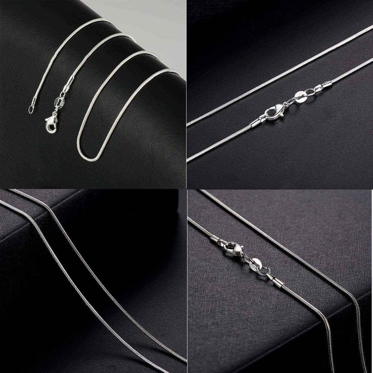 20 PCS Silver Plated Snake Chain with Lobster Clasps for DIY