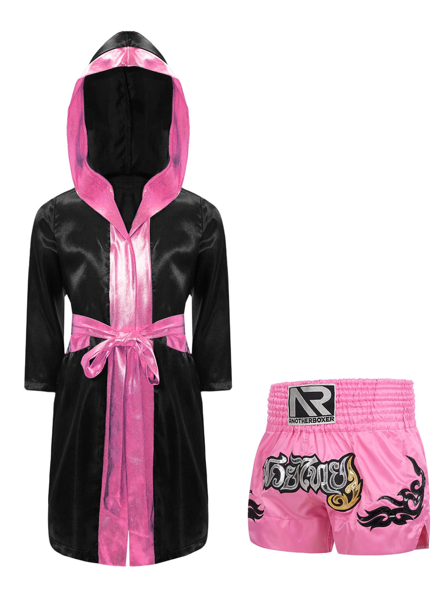 Albornoz de boxeo para niño (conjunto MMA), diseño de MMA con pantalones cortos Muay Thai Kick Boxing Combat