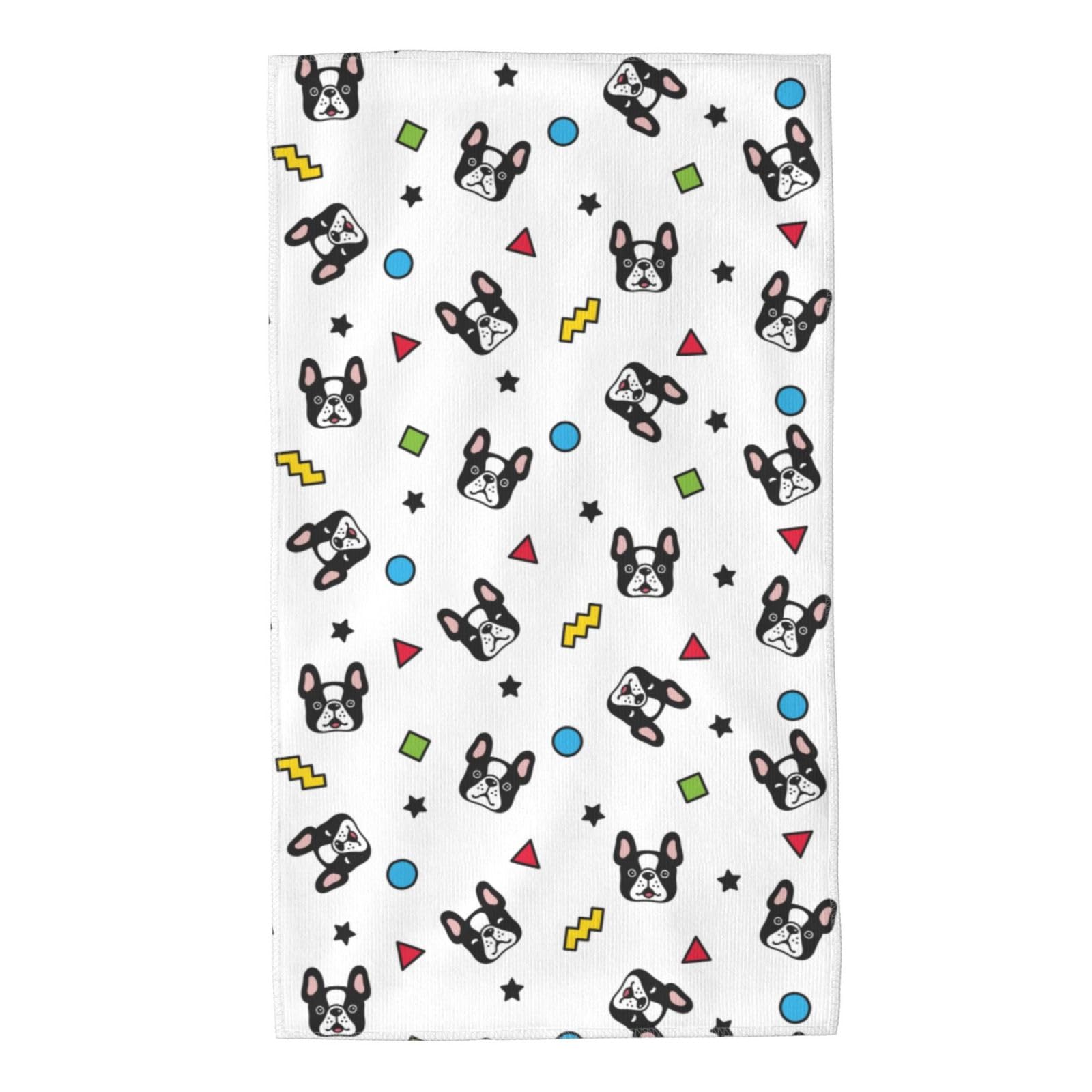 FJQWKLF Puppy Star Super Soft Hand Towels 27.5x15.7inch Multi-Purpose Skin-Friendly Absorbent Thin Bathroom Towels