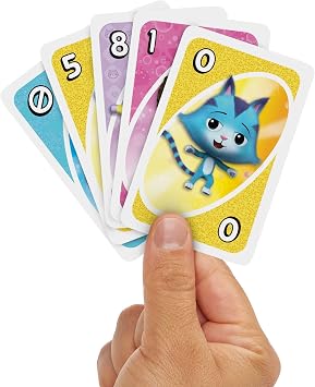 Mattel Games UNO Junior Gabby's Dollhouse Card Game for Kids Parties Family Evenings Holidays and Travel JLH17 Preschool educational game for 2-4 players with 3 game levels for family game evening and children's birthdays
