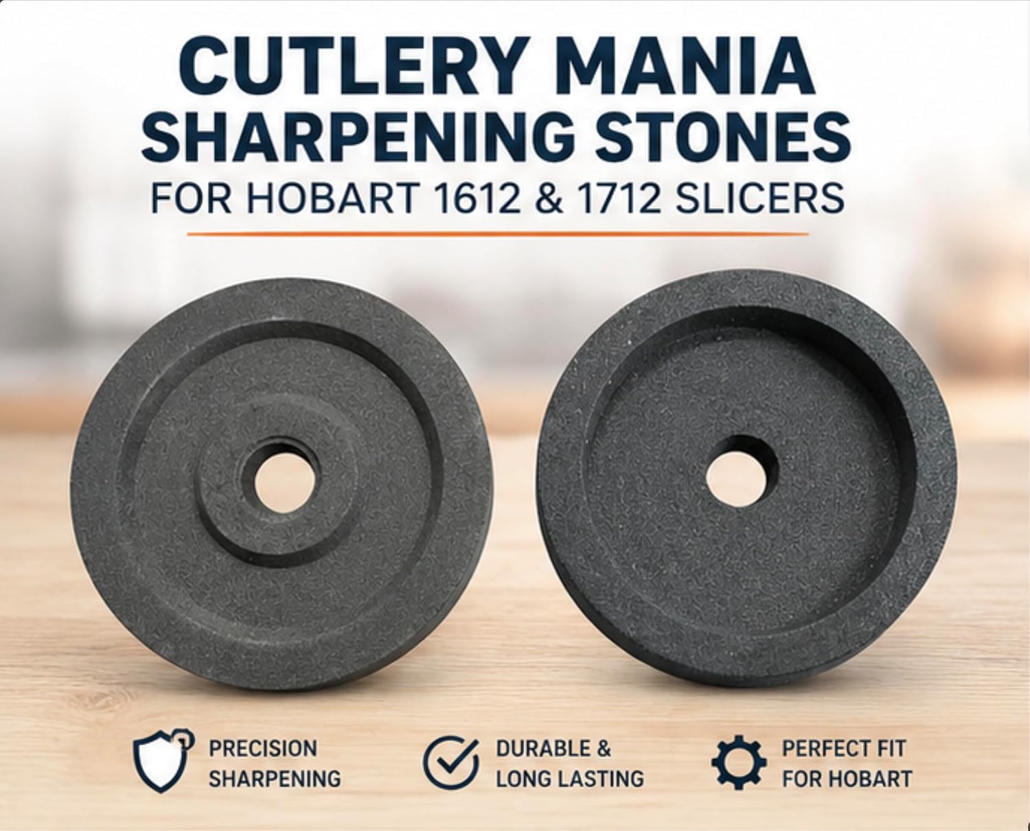 Sharpening Stone Set for Hobart Slicers | Truing Stone & Grinding Stone | Fits Hobart 512, 1512, 1612, 1712 | Deli Slicer Blade Sharpener