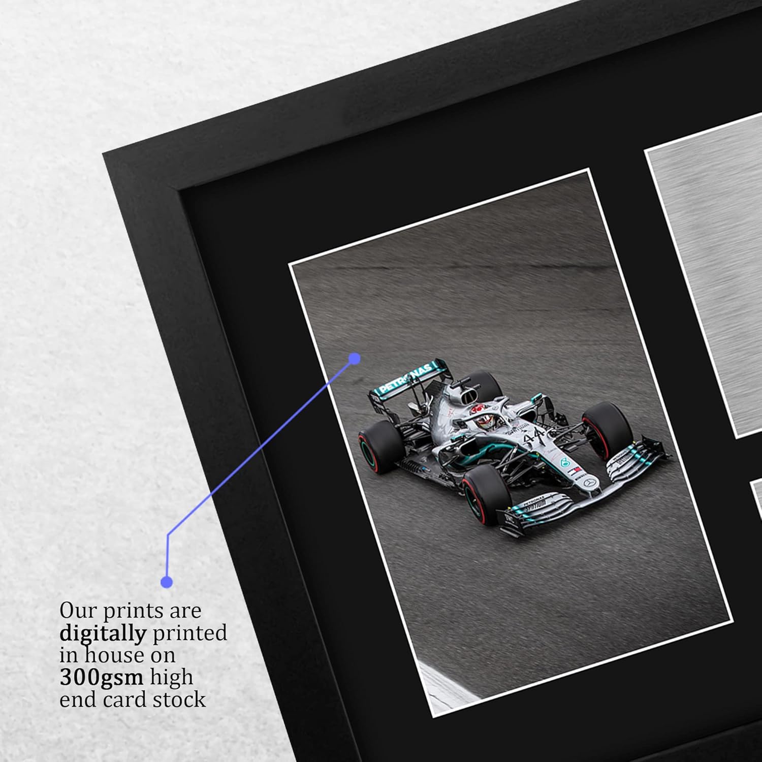 HWC Trading Lewis Hamilton Car Gifts USL Framed Printed Signed Autograph Picture for F1 Formula 1 Racing Fans - US Letter Size