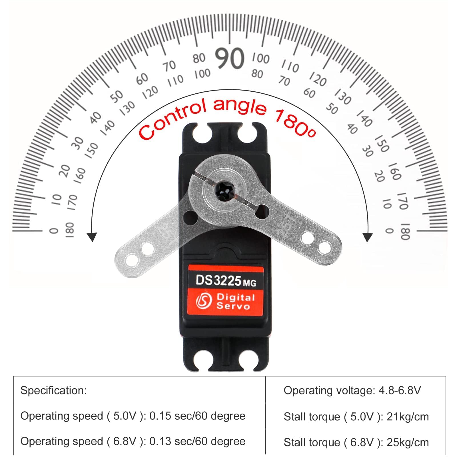 Servo RC Servo 25 kg servo sterzo digitale impermeabile Servo High Torque Servo modello in metallo cambio servomotore 180° servos DS3225 per RC Auto Robot 1/10 1/8