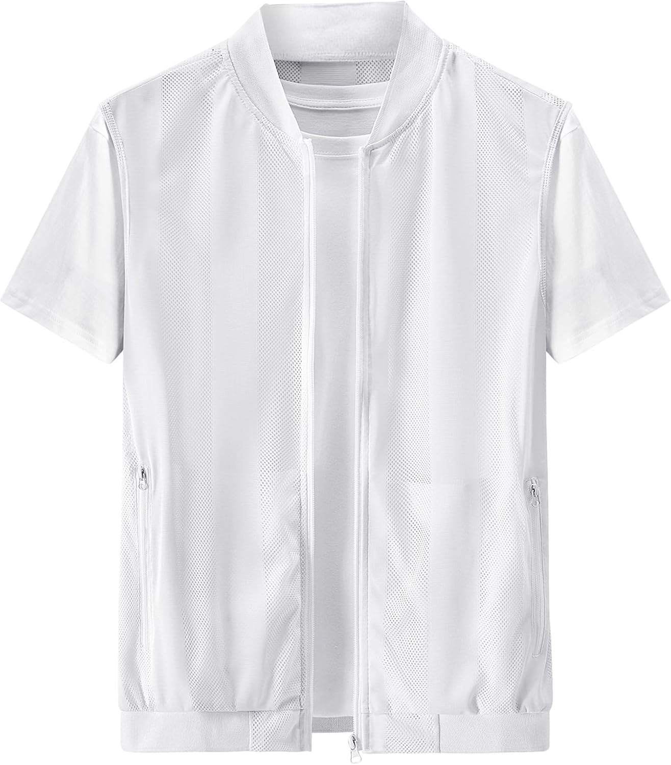 Mens Breathable Mesh Vest Lightweight Casual Work Fish Photo Travel