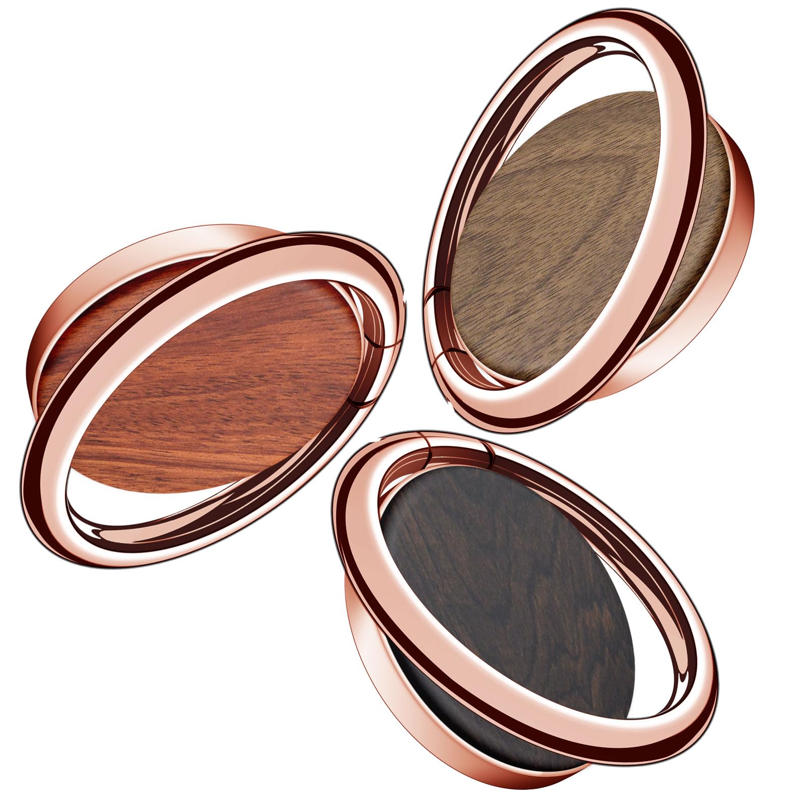 Carveit Solid Wood Design Cell Phone Ring Holder Finger Stand Metal Grip Hook Phone Kickstand Compatible with iPhone 16 Pro Max 14 15 S24 Ultra Pixel