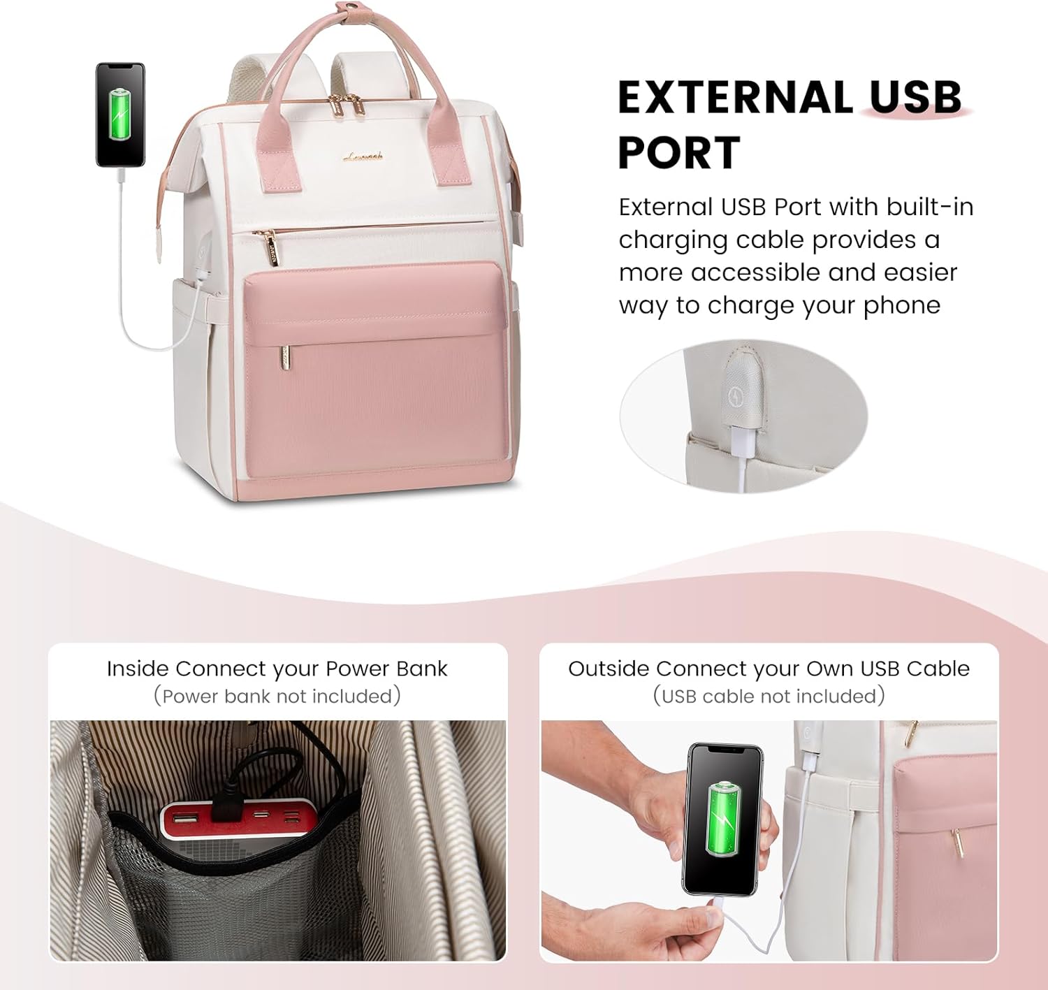 LOVEVOOK Laptop Backpack for Women,15.6 Inch Work Teacher Nurse Bag,Business Computer Backpack Purse with USB Port,Stylish Casual Daypack for Travel