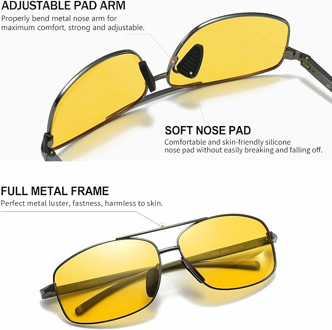 Gafas de Sol Rectangulares Polarizadas Ultra Livianas Hombre UV400 miniatura 4