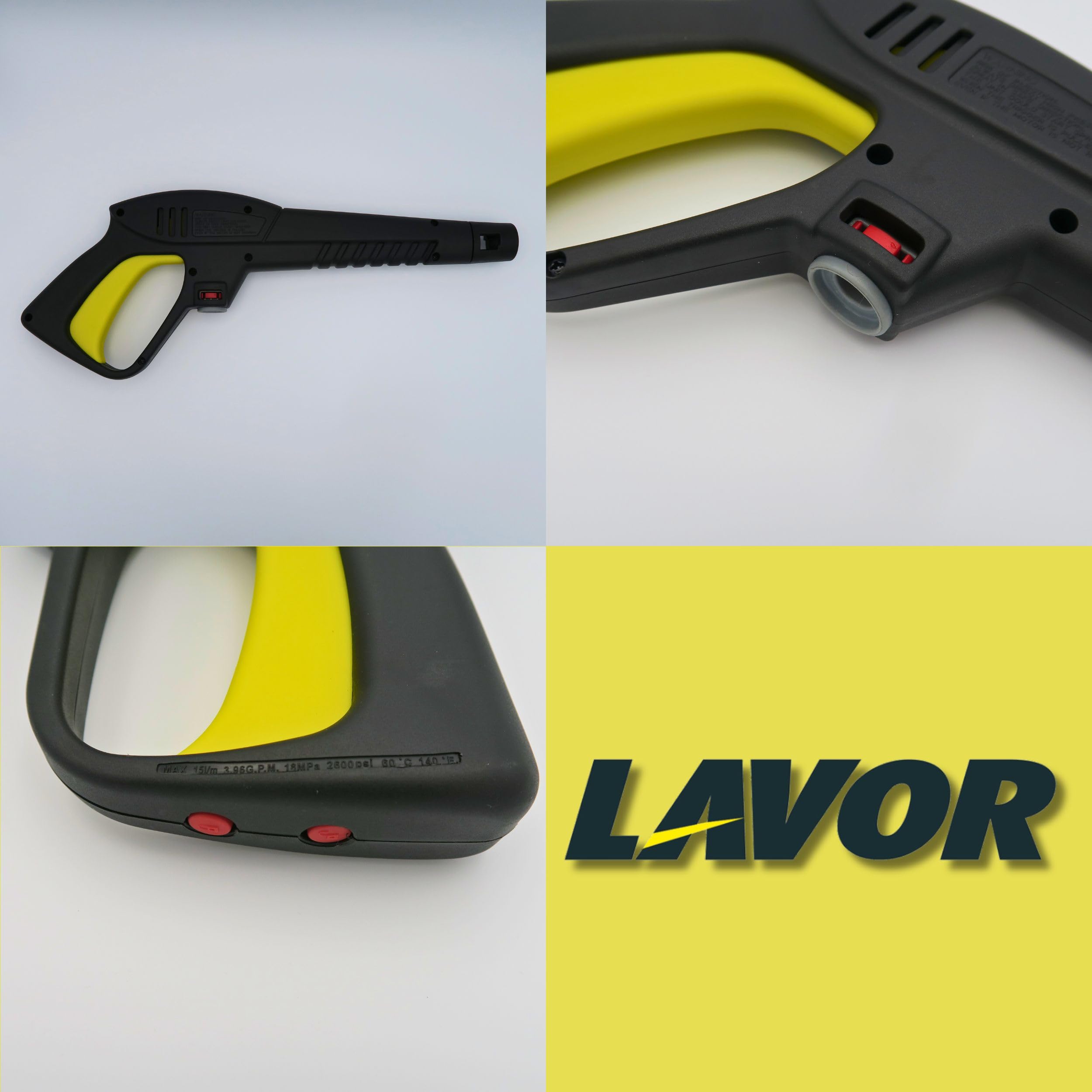 Pistola per Idropulitrice Lavor S'09 con Lancia a Getto Variabile e Lancia Rotante, Adattatore 1/4" Incluso, Compatibile con Idropulitrici Lavor, Attacco Rapido
