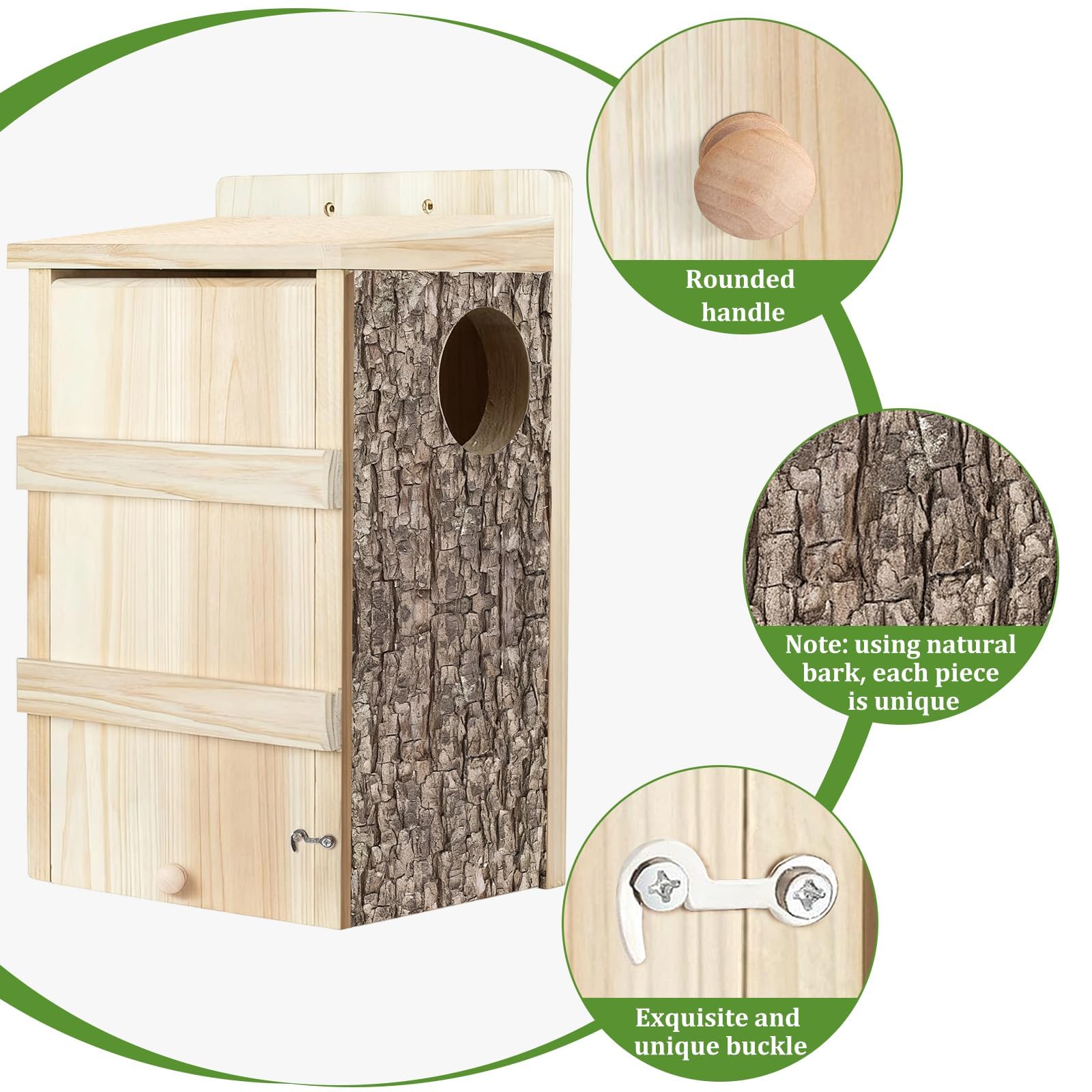 Casetta per scoiattoli da esterno in legno per uccelli grande nido per scoiattoli con fibra di cocco naturale per scoiattoli scoiattoli fauna selvatica