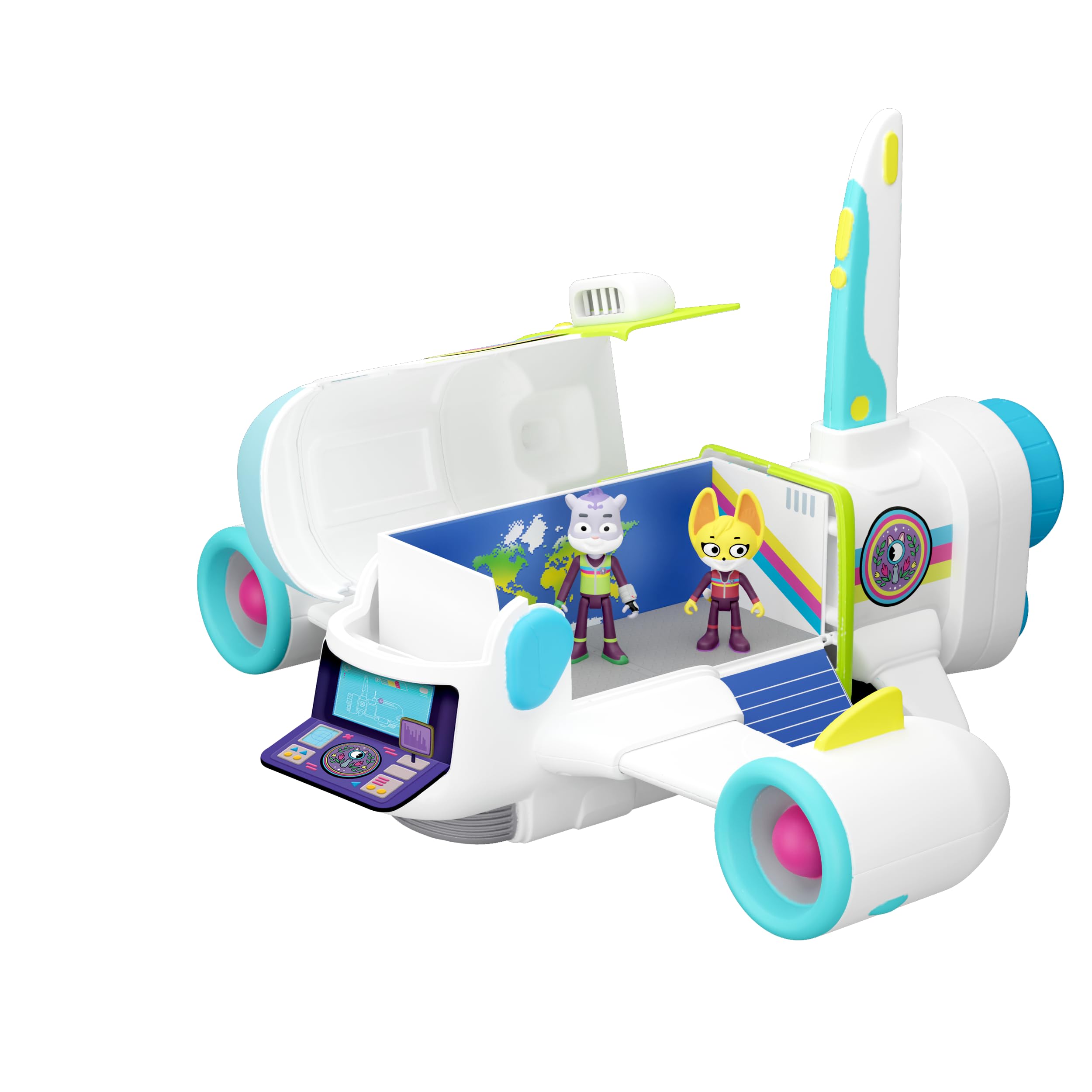BANDAI - Wild Inquiry - R.O.N Jet Box - Plane with 2 Exclusive Characters and Detachable Gliders - Interactive Vehicle for Children Creature Cases Series - Toy for Children 3 Years in +