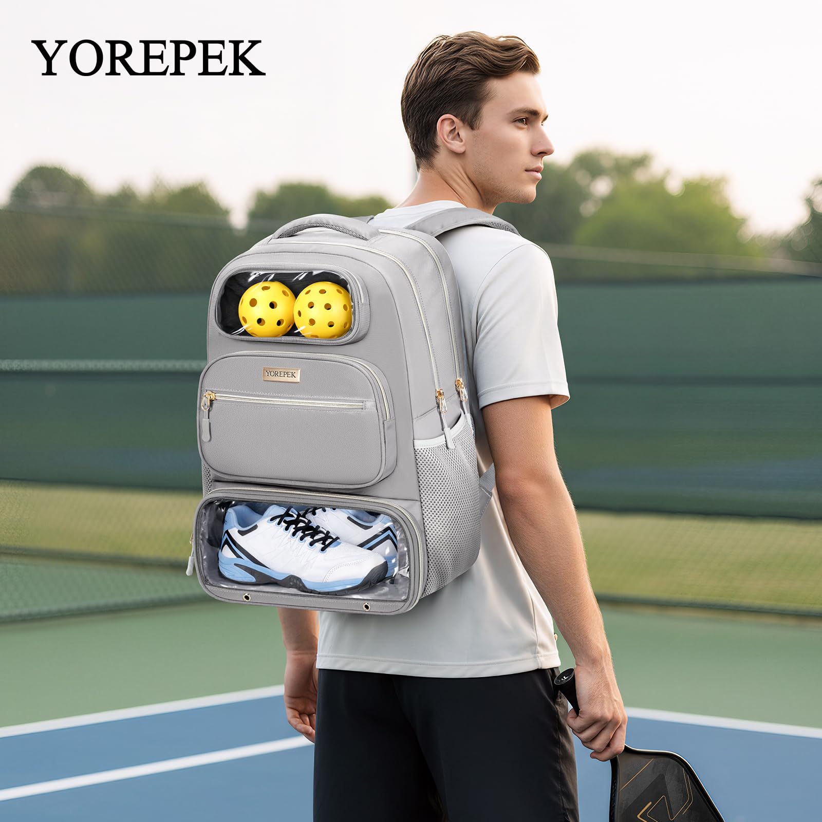 Upgraded Zippers Pickleball Backpack Large Capacity Padded Paddle Pocket Club Tour Backpack – PIKKL main image 4