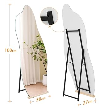 鏡 スタンドミラー 姿見鏡 全身鏡 ウェーブミラー 韓国 50cm 160cm Amazon.co.jp: 全身鏡 ウェーブミラー 韓国【160*50CM】 姿見鏡