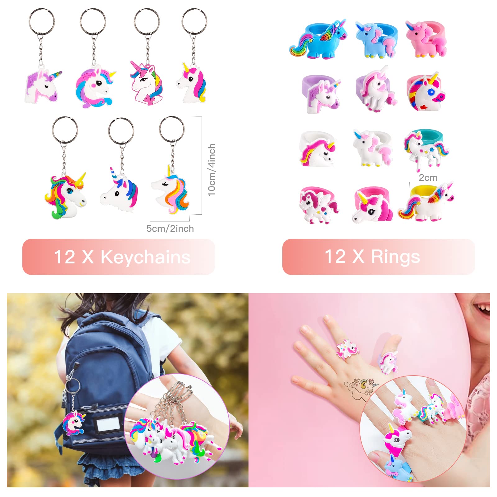 Einhorn Mitgebsel-Set – 50 Teile Für Kindergeburtstag Mit Armbändern, Tattoos & Mehr