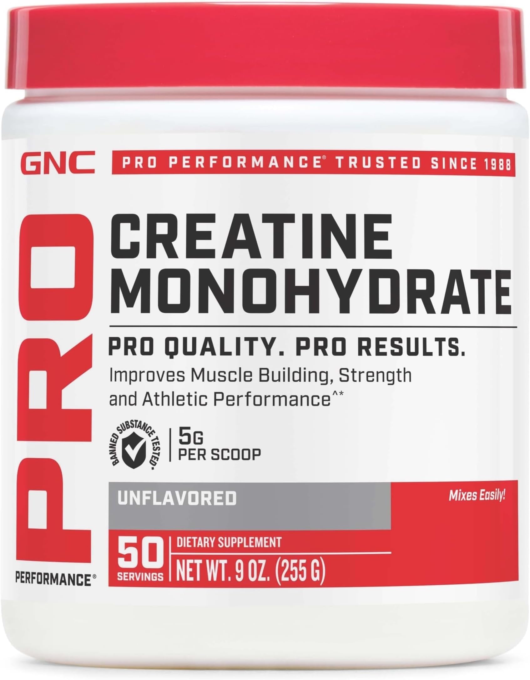 GNC Pro Performance Micronized Creatine Monohydrate, 9 oz, 50 Servings