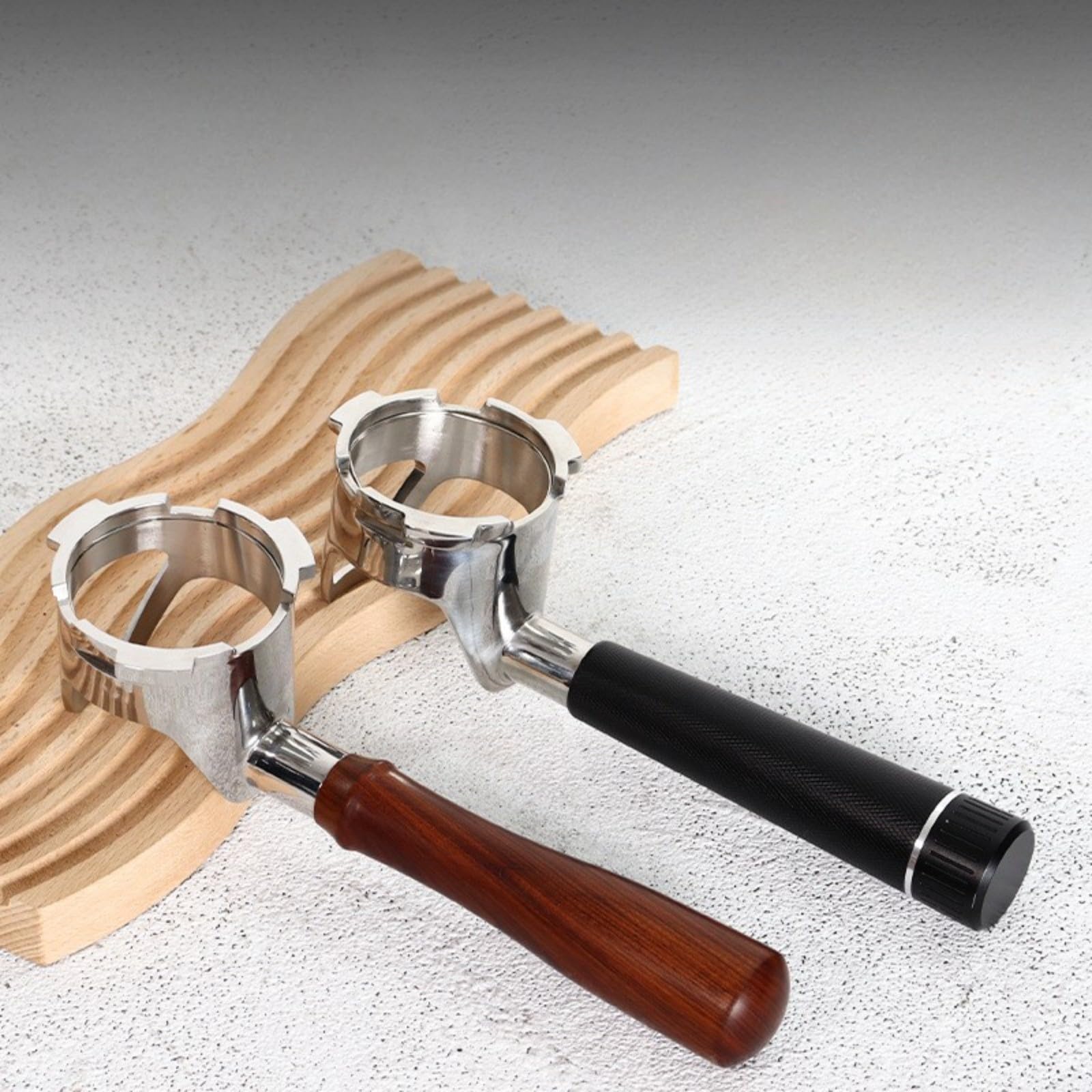Portafiltro de cesta sin filtro de 54 mm para la serie NJ ES501 ES601, mango ergonómico de aluminio y construcción de acero, para accesorio de café barista (negro)