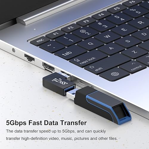 Miniatura 3 de Adaptador USB 3.0 de 90 grados (paquete de 4), ángulo vertical hacia arriba y hacia abajo, conector extensor USB macho a hembra de ángulo izquierdo