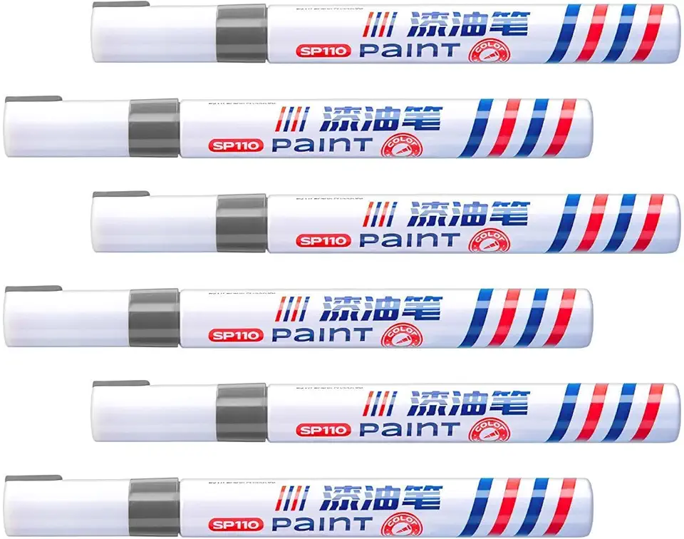 Canetas de tinta – 6 peças à prova d'água para retoque de longa duração | Marcadores de tinta para metal, vidro, , , jardim, lavanderia, artesanato, construção, tecido automotivo