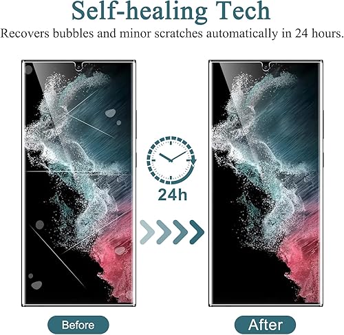 Miniatura 3 de LYWHL - Protector de pantalla para Samsung Galaxy S22 Ultra de 68 pulgadas compatible con fundas paquete de 2 unidades película flexible