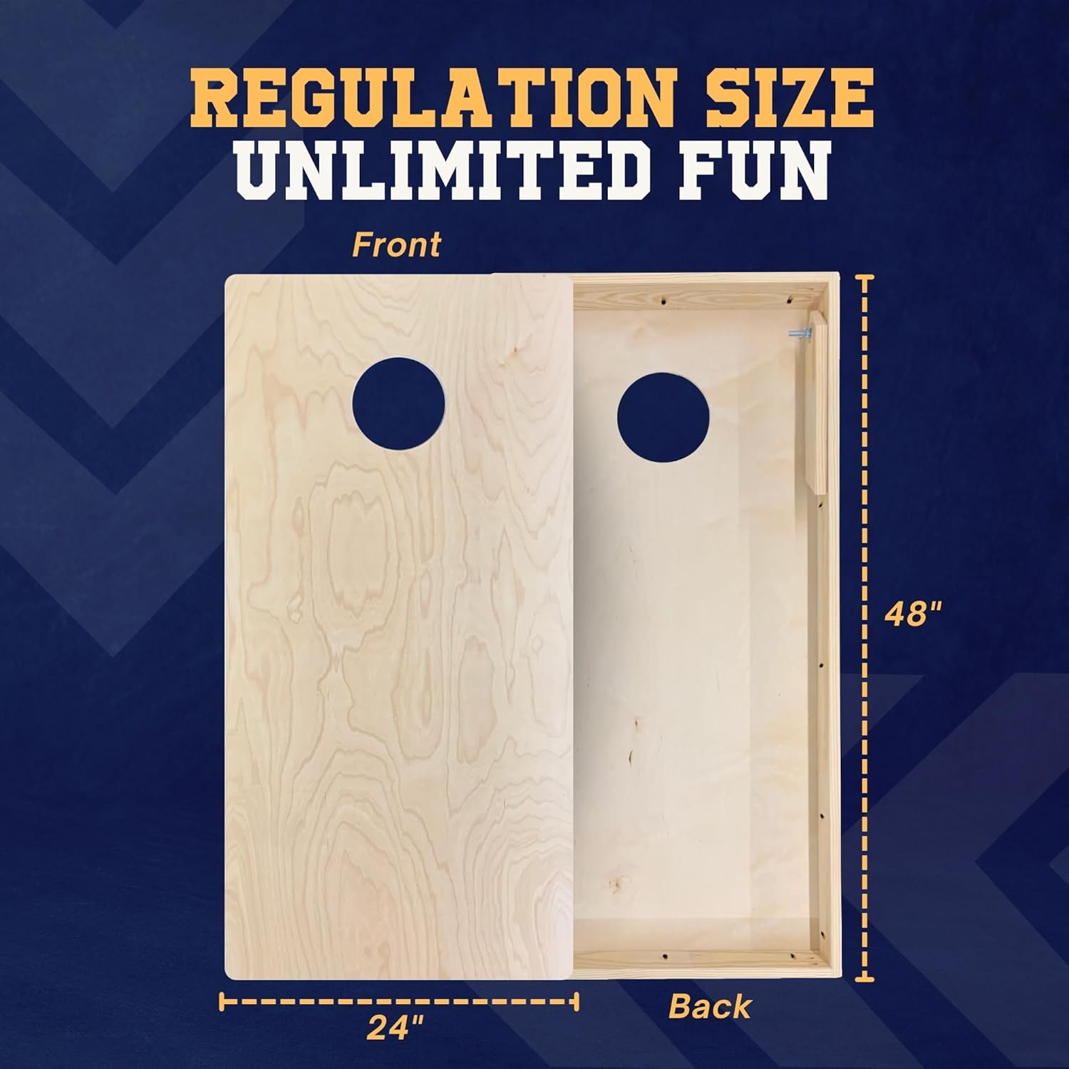 Cornhole365 Premium Cornhole Boards - Unfinished Regulation Size Solid Wood Cornhole Board Set for Outdoor Fun, Durable, Heavy-Duty Construction, Perfect for Custom Painting & Personalization