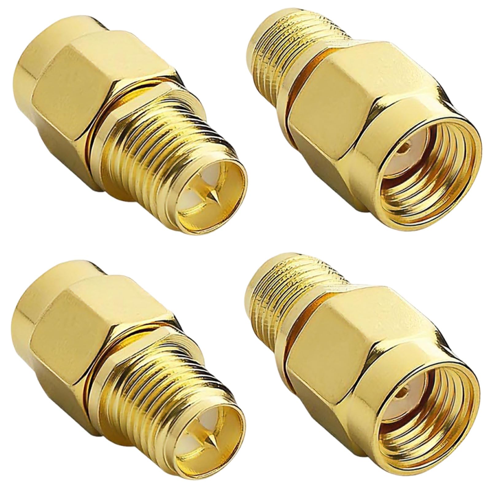 AmiCera 4 Stück Koaxial Adapter, RP-SMA Stecker auf RP-SMA B