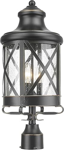 Miniatura 1 de ALLGOT Farol de poste de lámpara de granja, lámpara de poste para exteriores, linterna exterior vintage, farol de poste para jardines, patios,