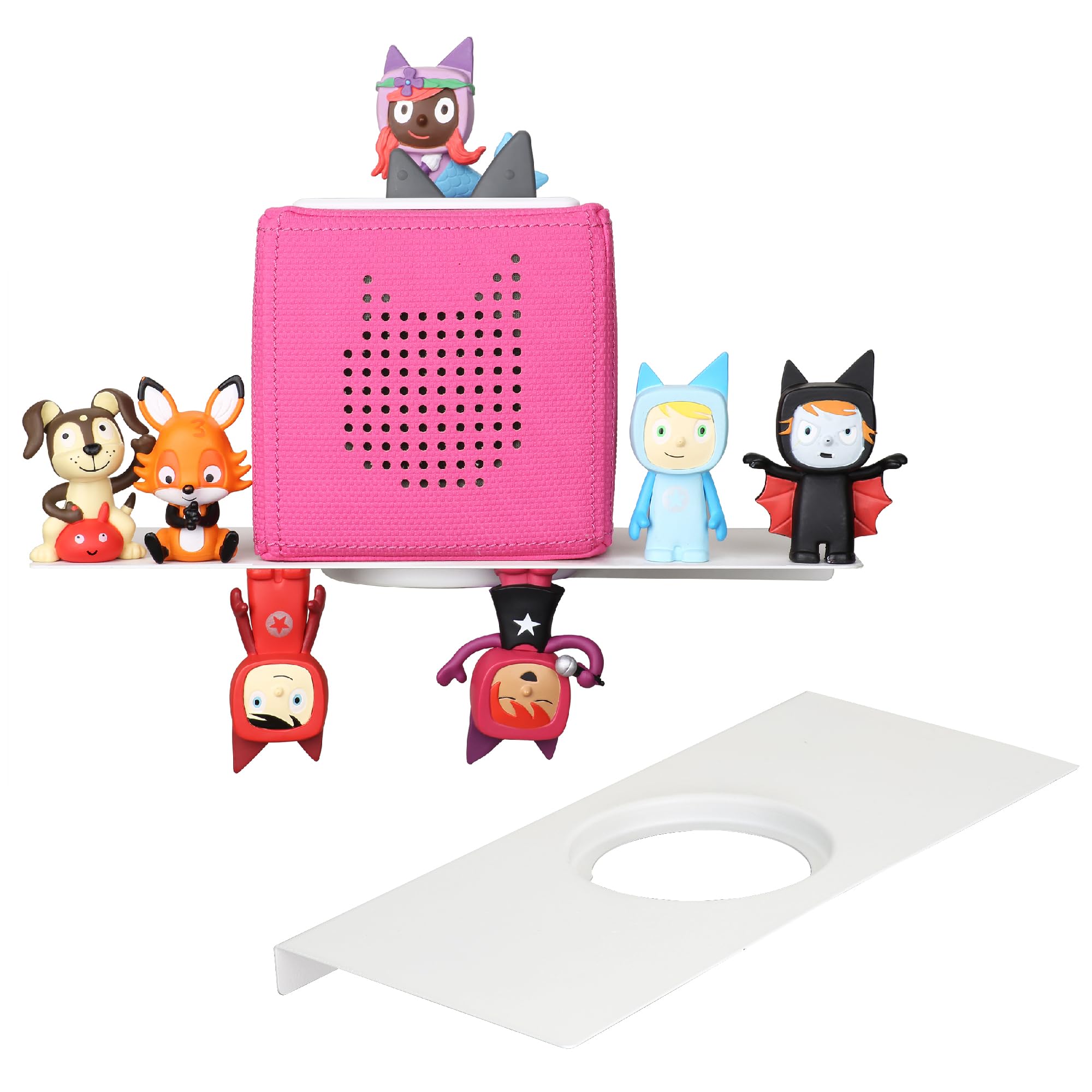 Longboard Tonies Storage Shelf for Tonies Box Organizer & Tonies Figures – Magnetic Metal Floating Shelves for 25~35 Tonies Characters ＆ Toniebox 1/2