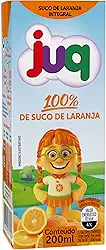 Suco JUQ 200 ML sem adiçao de açúcar e conservantes - Caixa com 24 unidades (Caixa 24 unid, Laranja Integral)