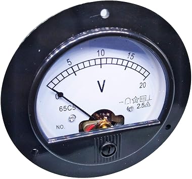 DC 020V Round Analog Volt Pointer Needle Panel Meter Voltmeter