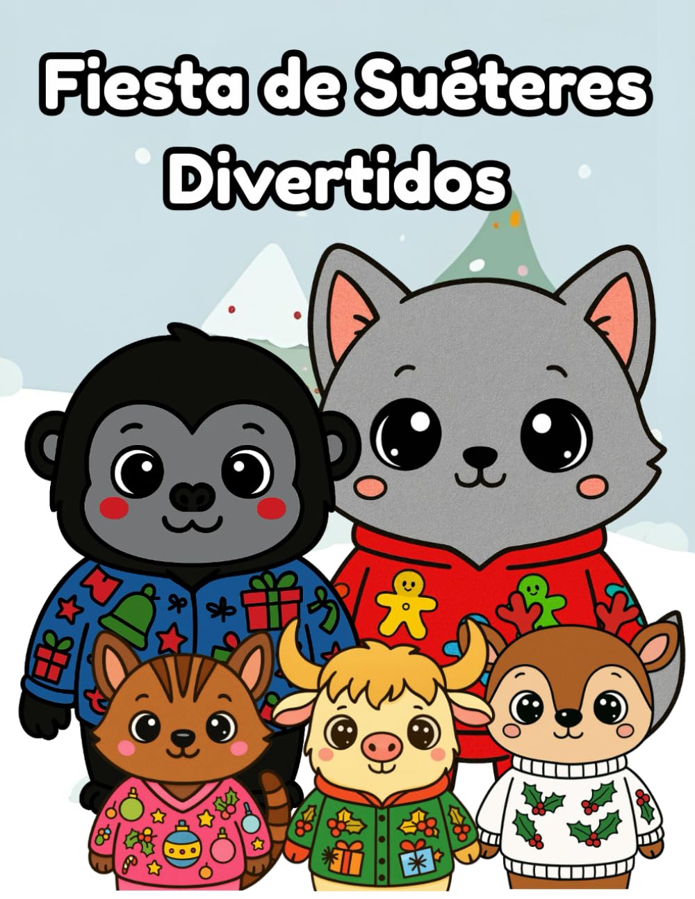 Fiesta de Suéteres Divertidos: Adorables Animales Usando Divertidos Suéteres Navideños para Niños