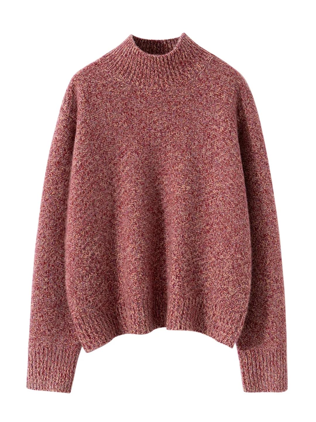 Disimlarl Maglione da donna in lana, spesso, morbido, caldo, con collo a lupetto, casual, sciolto