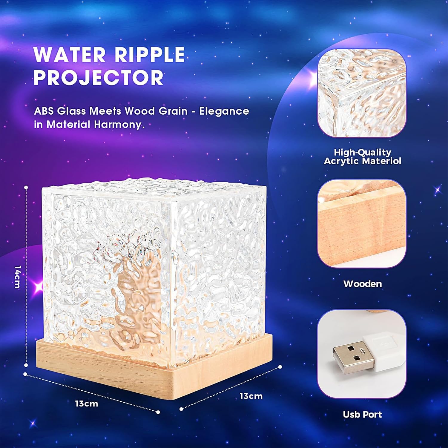 Northern Lights Projector - Rotating Ocean Wave Projector,16 Colors Changing Water Wave Lamp with Remote for Bathroom, Bedroom, Kids Room, Party, Bars, Game Rooms (Large Ocean)