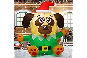 Christmas Blow Ups Small COMIN 4.2FT Inflatable Dog with Built-in LEDs for Holiday Yard Party