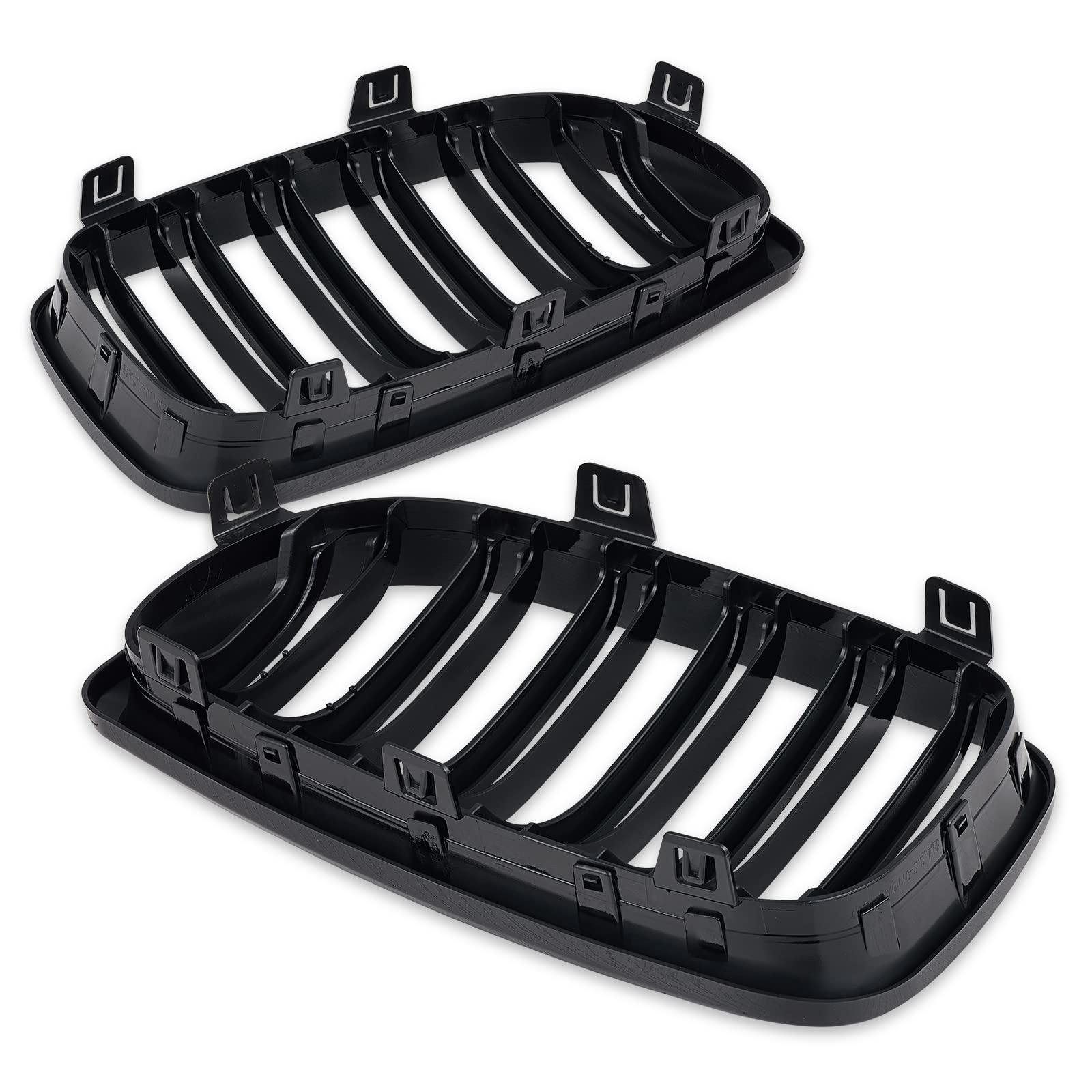 BMW serii 1 E81 E82 E87 E88 grill chłodnicy, nerki, grill 2008-2011, czarny, błyszczący, podwójny mostek, akcesoria sportowe