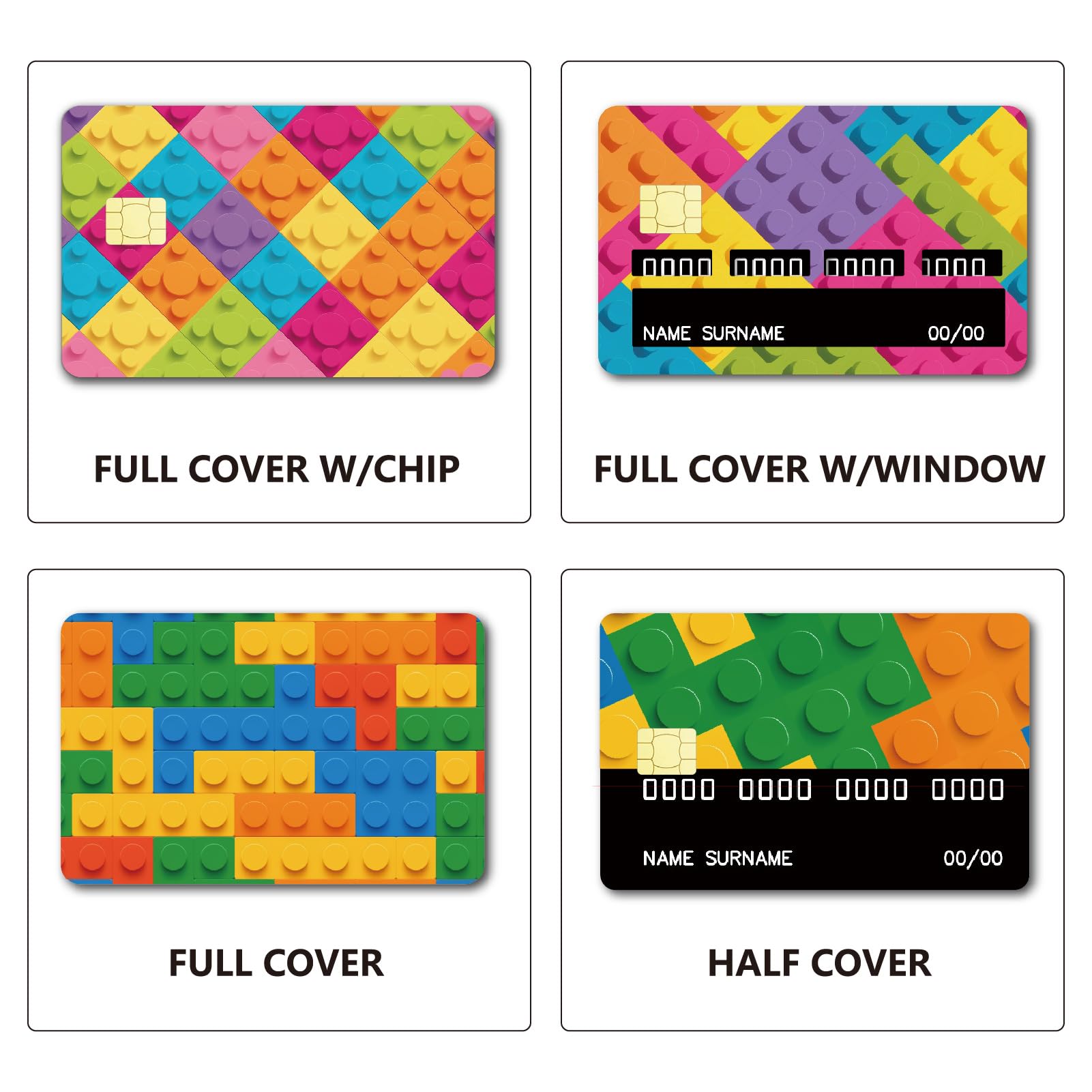 CREATCABIN 4 Estilos Fundas para Tarjetas de Crédito Tarjeta de Débito  Etiqueta Adhesiva Que Cubre Sin Burbujas Slim Buzzle Calcomanías  Protectoras para Tarjetas Bancarias Personalizadas PVC : Amazon.es: Moda