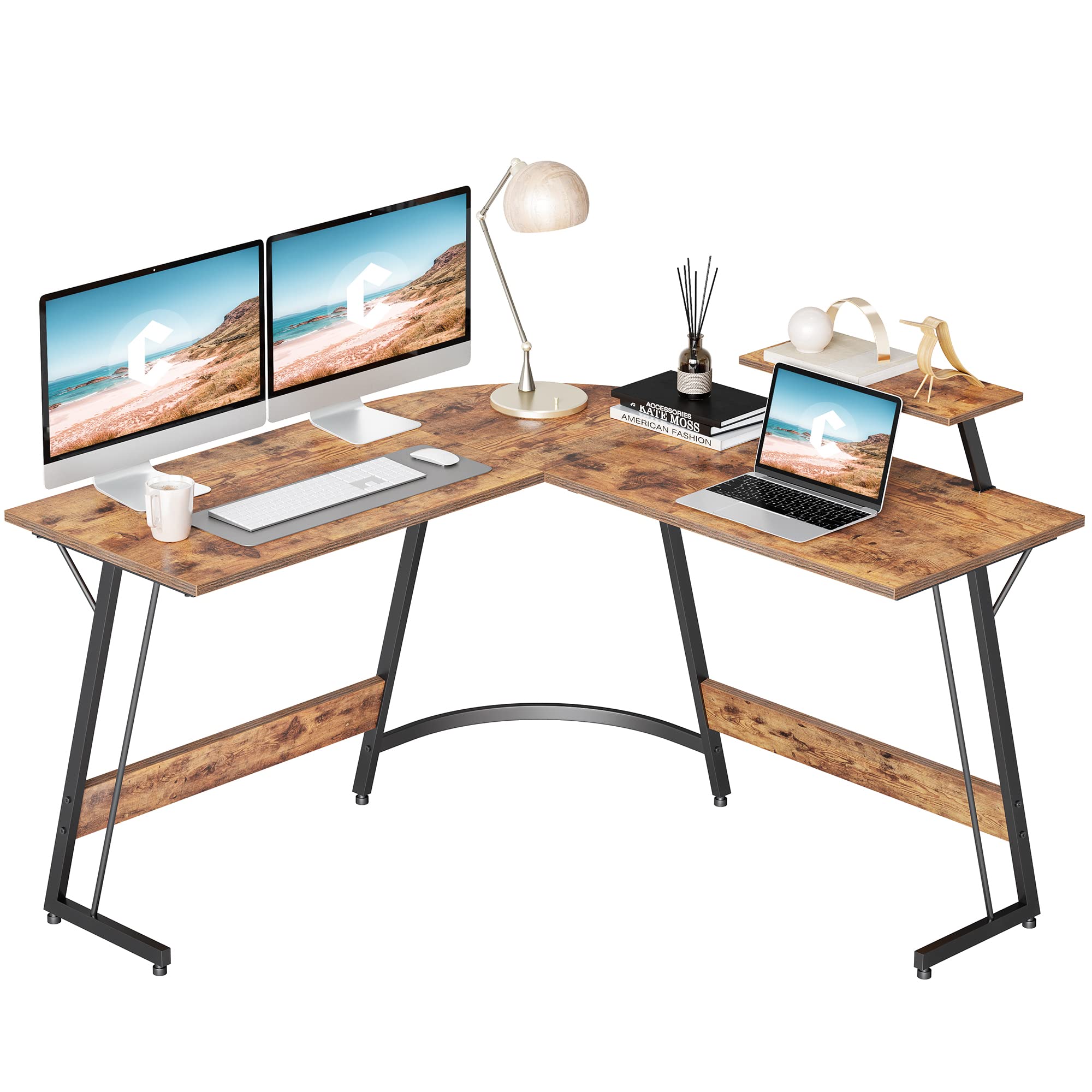 Cubiker Modern L Shaped Corner Office Desk, Home Study Wood Computer