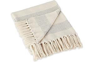 DII Rustic Farmhouse Cotton Cabana Striped Blanket: Cozy Comfort and Chic Style