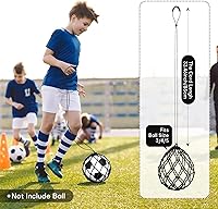 Vista 2 de Soccer Kick Trainer 2 Psc with Return Net - Football Training Equipment for Boys & Girls - Practice Gear Compatible with Size 3 4 5 Balls