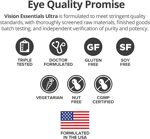 Miniatura 5 de Dr. Whitaker's Vision Essentials Ultra con luteína | Apoyo integral con una sola píldora diaria para la salud de la mácula y la retina, fatiga