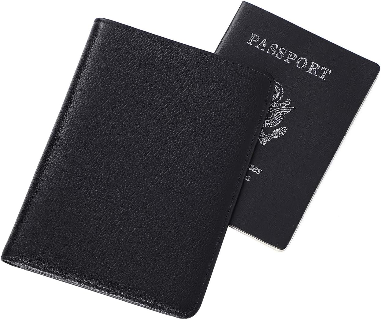 HabitouxCrazy Horse Genuine Cow Leather Passport Holder Travel Wallet Card Holder - RFID Blocking Bifold Wallet for Men and Women