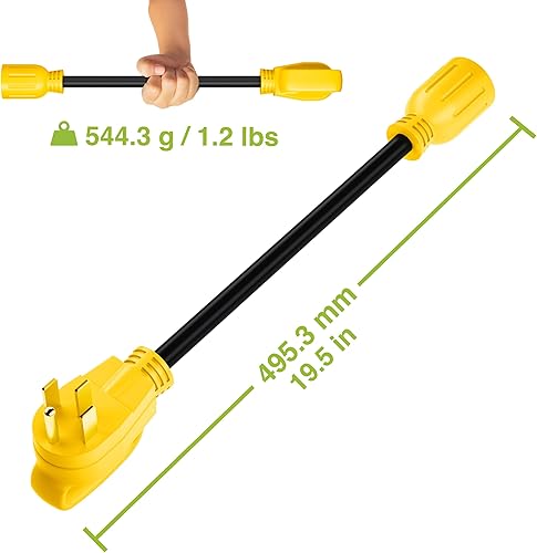 Miniatura 3 de Cable adaptador de interruptor de transferencia de generador de 4 clavijas de 50 amperios a 30 amperios, macho de 50 amperios a hembra de 30