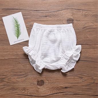 Toddler Baby Girls Kids Cotton Linen Ruffle Bloomer Shorts