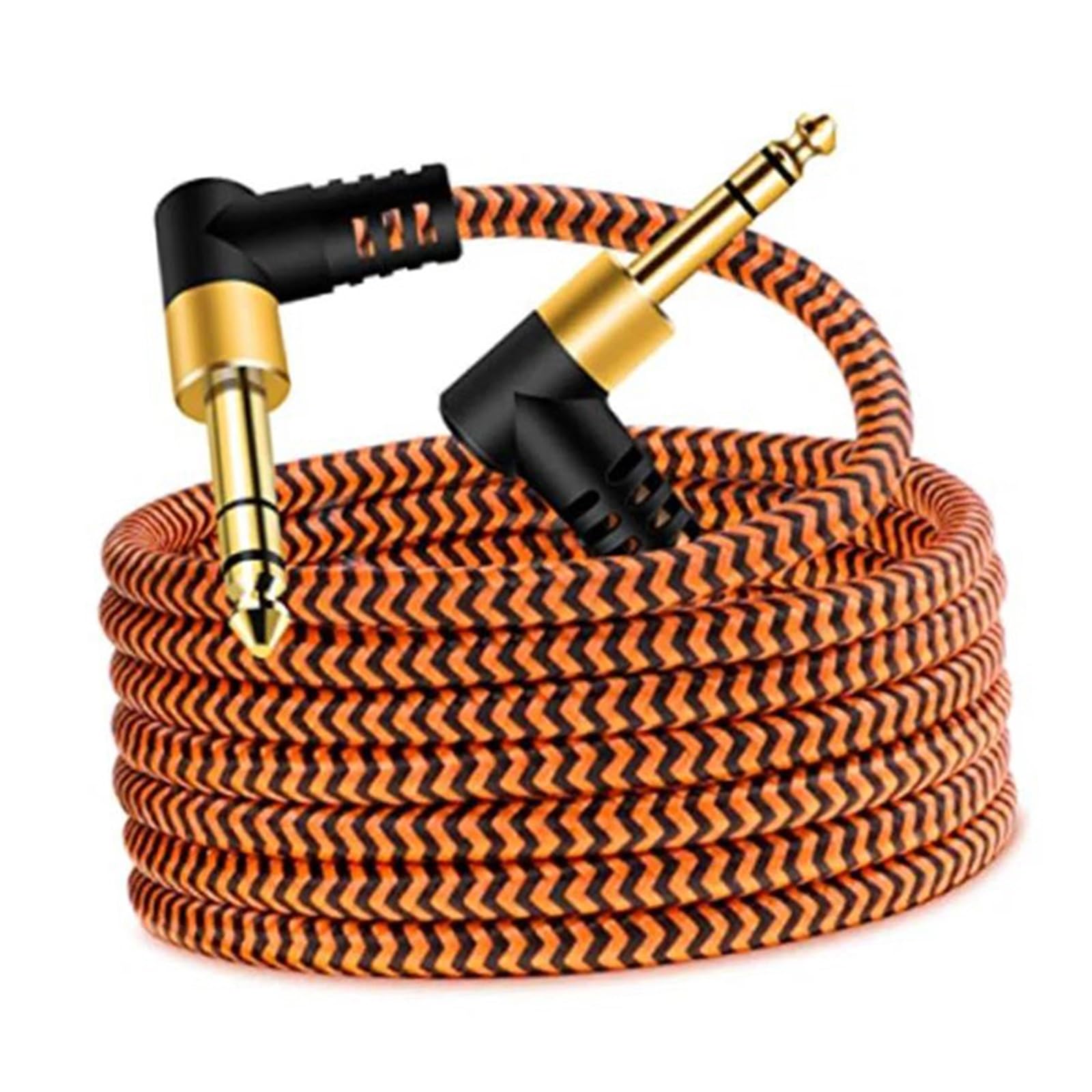 Cable De Audio Para Guitarra Cable De Instrumento TRS 1/4 Pulgadas Ángulo Recto Salida Macho 6,35mm Mezclador Cable Interconexión Estéreo(Type2,5m)