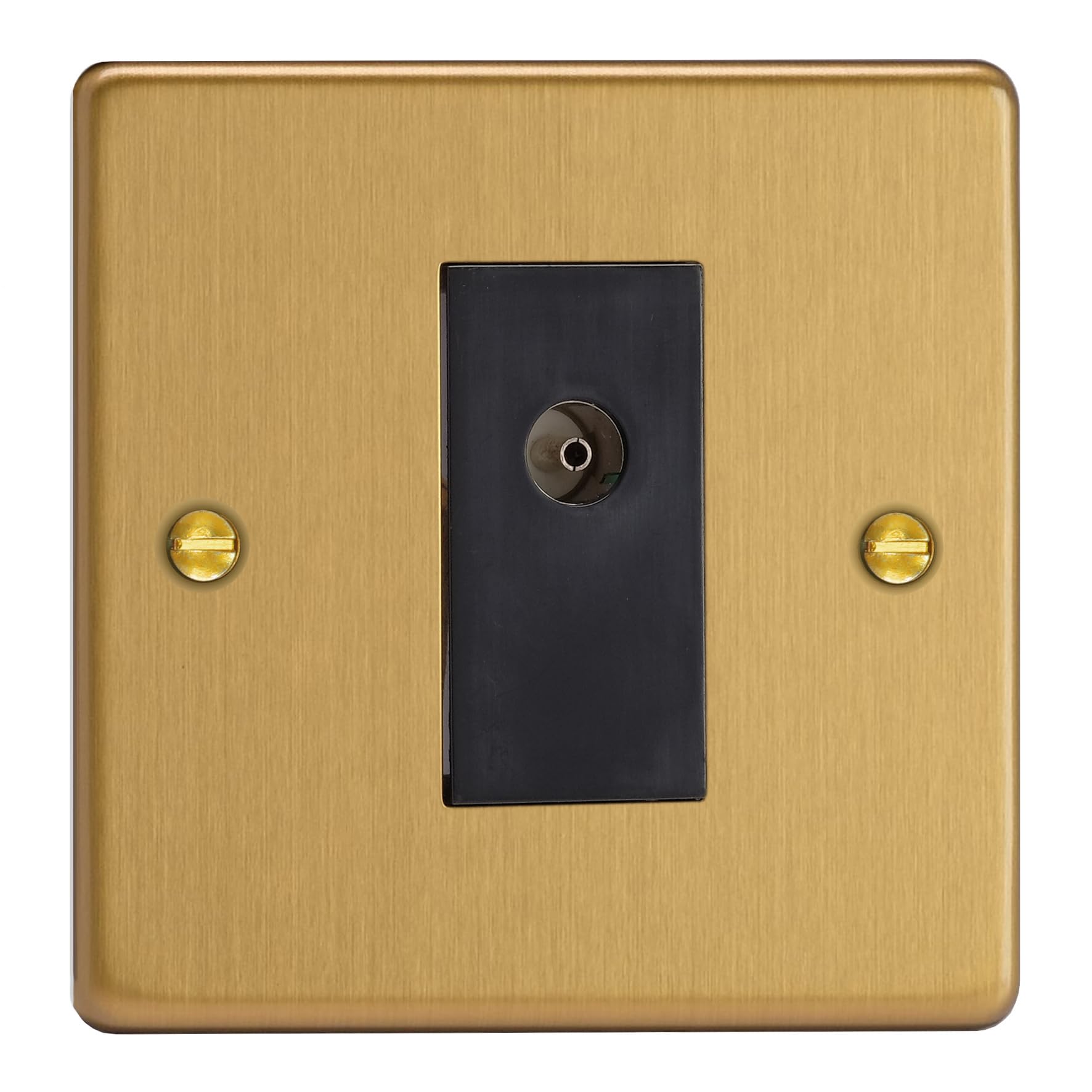 Varilight 1-Gang TV Socket, Isolated Co-axial Brushed Brass