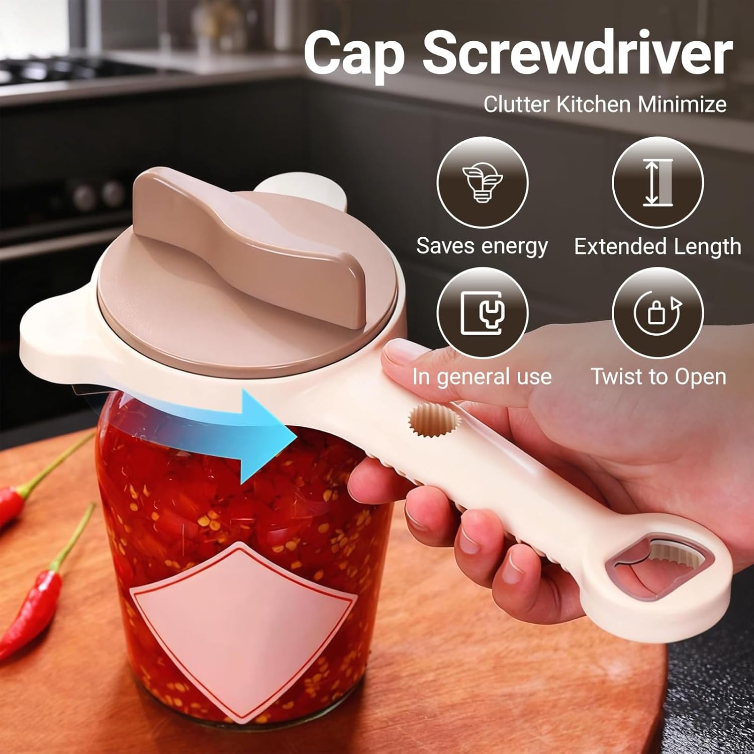 4-in-1 Adjustable Multi-Function Bottle and Jar Opener Tool for Easy Use (1 Piece)