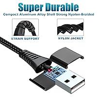 Vista 3 de [Certificado Apple MFi] Cable de carga corto para iPhone (paquete de 3 de 8 pulgadas), cable de carga USB a Lightning para Apple, cable de carga