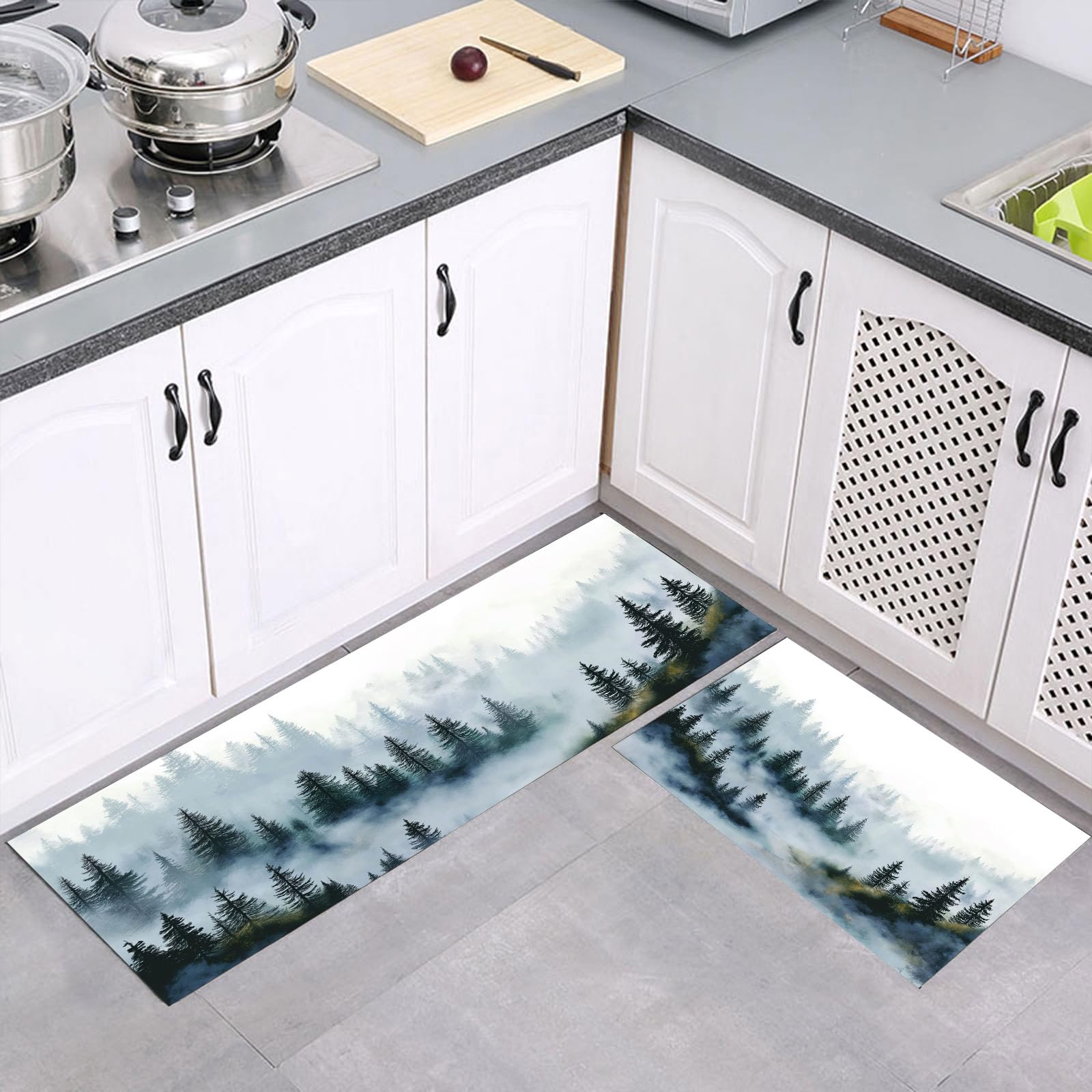 Tapis de cuisine absorbant l'huile pour protéger votre sol avec élégance