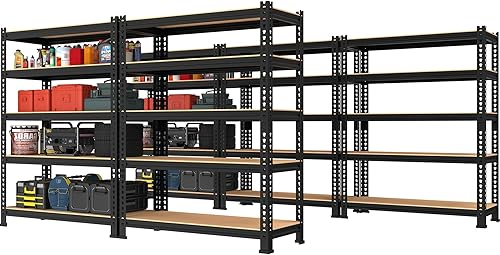 Miniatura 37 de PrimeZone Estantes de Almacenamiento Resistentes de 48" x 24" x 72" - Estantería de Almacenamiento de Garaje Ajustable de 5 Niveles, Unidad de