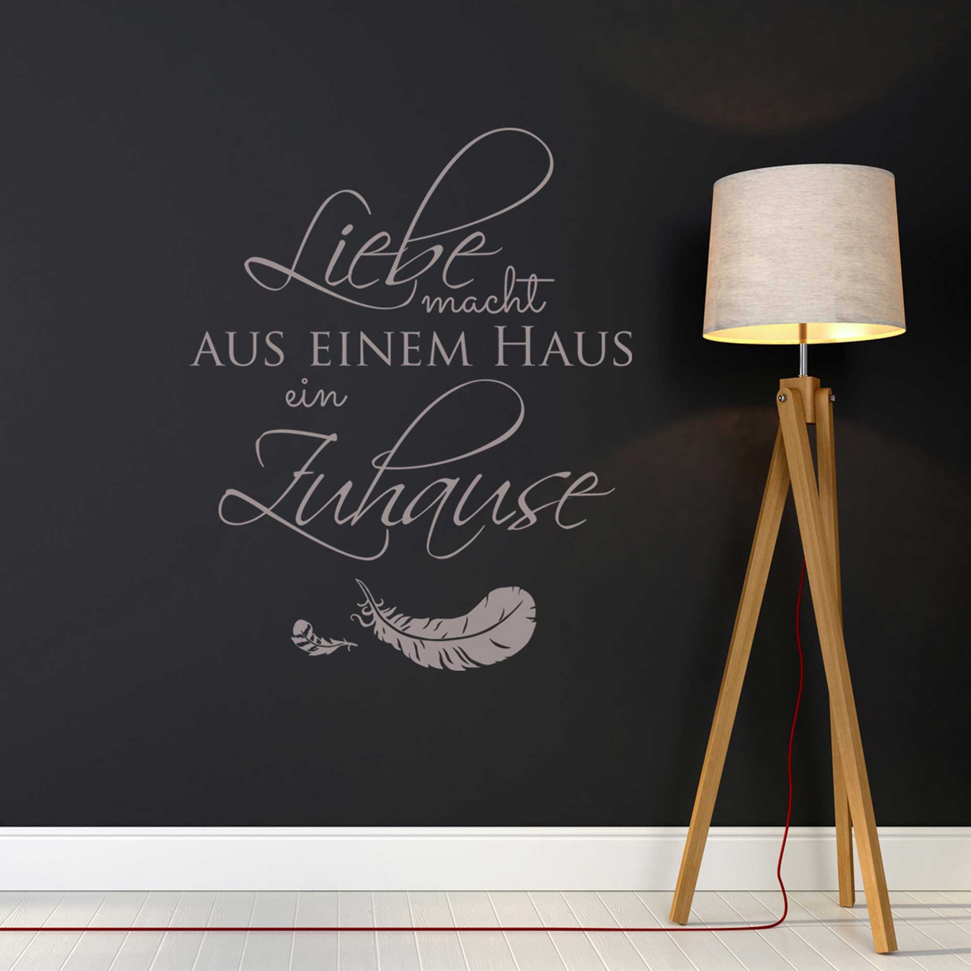 Wandtattoo Wandaufkleber Wandsticker Aufkleber Sticker Spruch Liebe macht aus einem Haus ein Zuhause M1972 ausgewählte Farbe: *dunkelgrau* ausgewählte Größe: *XL - 80cm breit x 100cm hoch*