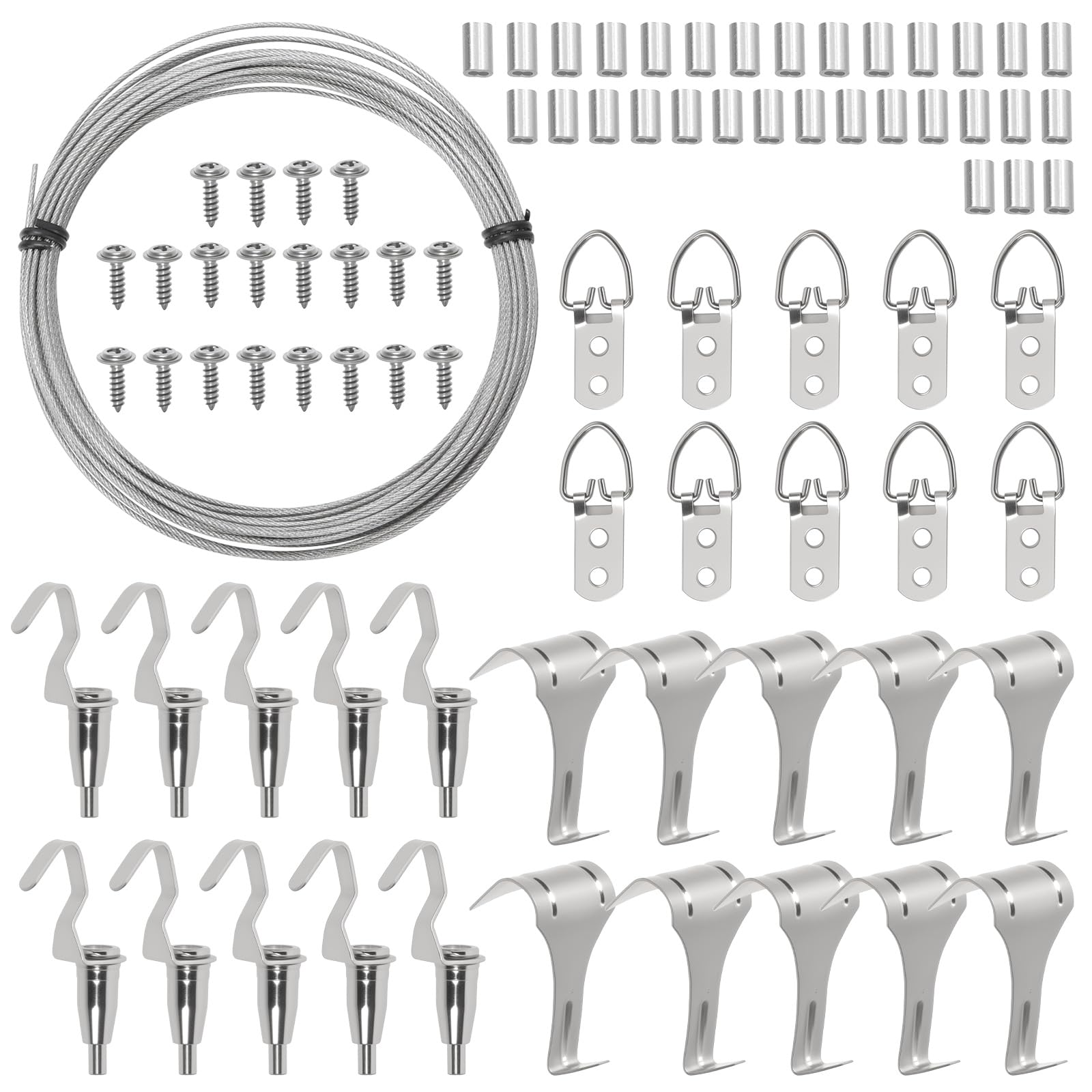 Kit para colgar cuadros con ganchos ajustables y alambre de acero para un montaje f[strong]á[/strong]cil